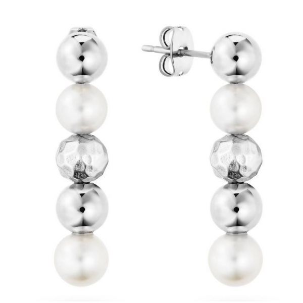 MISAKI Tenderly With Whitew Handmade Glass Pearls Auskari