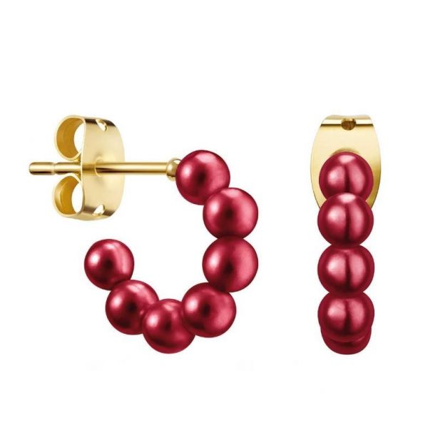 MISAKI Bliss Mini With Red Handmade Glass Pearls Auskari