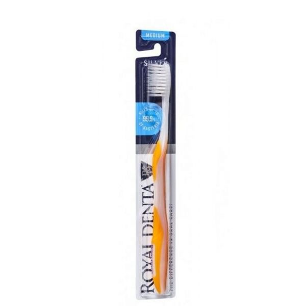 ROYAL DENTA Silver Medium Zobu birste ar sudrabu