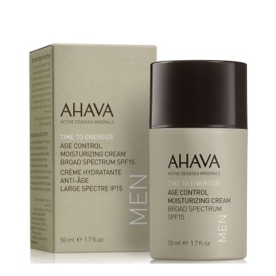 AHAVA Time to Energize Age Control Moisturizing Cream SPF15 Pretgrumbu krēms vīriešiem