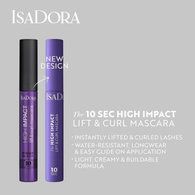 ISADORA The 10 Sec High Impact Intensīvi melna un kuplinoša skropstu tuša