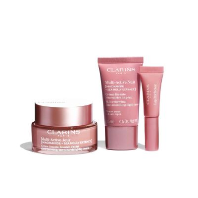 CLARINS MY ANTI-AGEING & RADIANCE ESSENTIALS Sejas ādas kopšanas komplekts