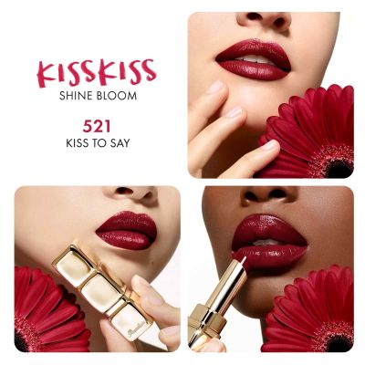GUERLAIN KissKiss Shine Bloom Lūpu krāsa no 95% dabīgu sastāvdaļu 