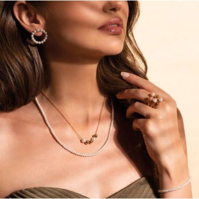 MISAKI Bliss With White Handmade Glass Pearls Kaklarota
