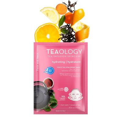 TEAOLOGY PEACH TEA HYALURONIC FACE MASK Atjaunojoša sejas maska