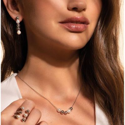 MISAKI Tenderly With Whitew Handmade Glass Pearls Auskari